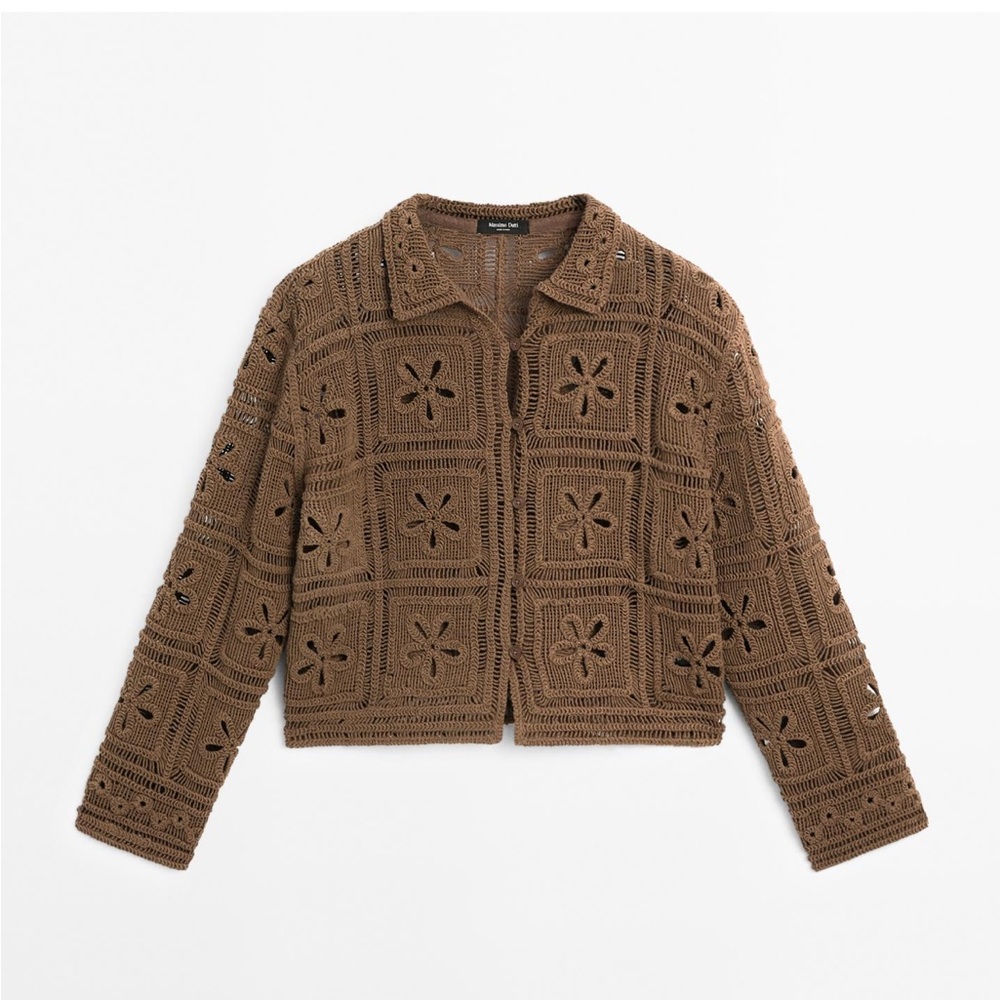 Massimo Dutti Dark Brown Knit Cardigan - Picture 3 of 8